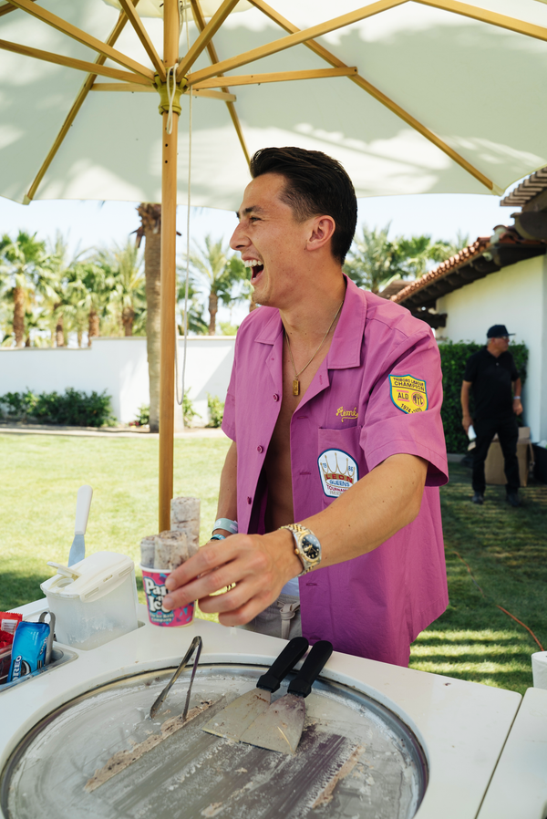 Pan-n-Ice Corporate Event Hire at a Party with Chocolate Ice Cream Rolls